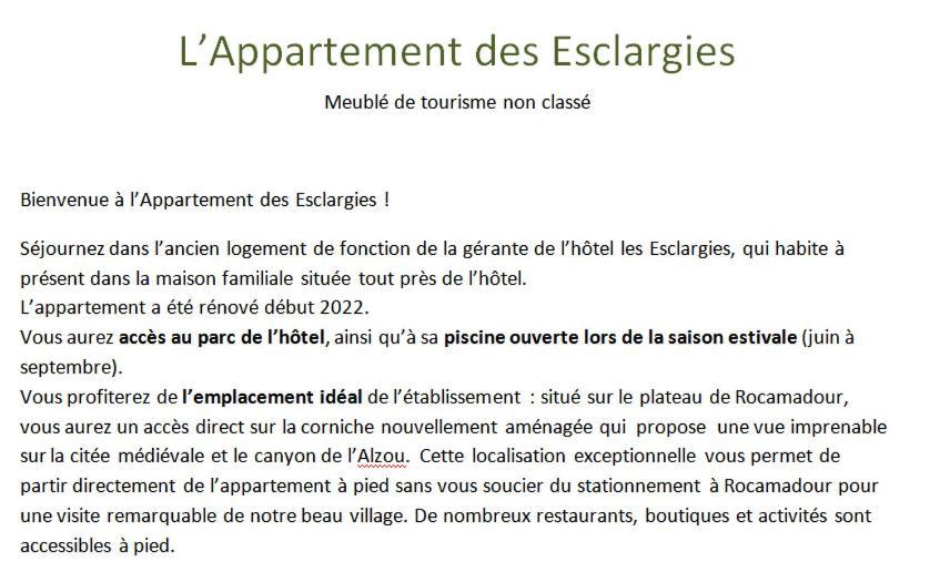 L'Appartement Des Esclargies Rocamadour Dış mekan fotoğraf